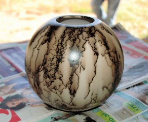 Small Horse Hair Ball Vase