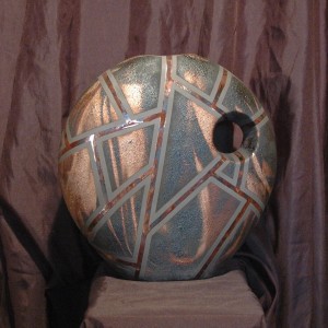 Large Raku Deco Vase