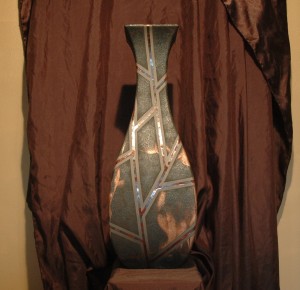 Huge Raku Square Vase