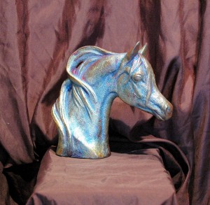 Small Raku Horse Bust