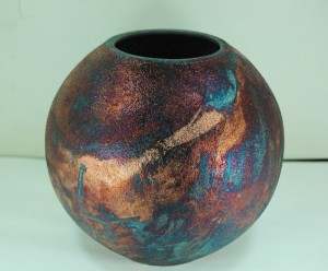 Medium Sized raku Ball Vase