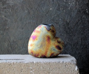 Small Raku Heart Vase
