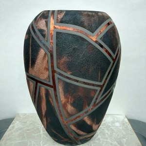 Huge Raku Pillow Vase