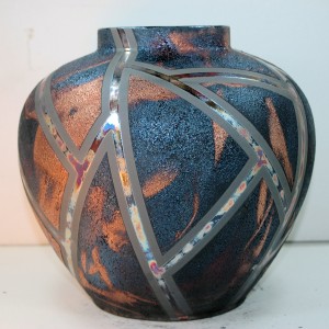 Large Round Raku Vase